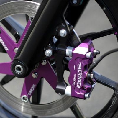 ハーレー用 ラジアルマウントキャリパーブラケット 108mmピッチ 左右セット (ブラック) クラウス