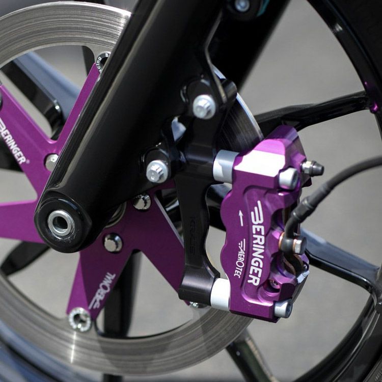 ハーレー用 ラジアルマウントキャリパーブラケット 108mmピッチ 左右セット (ブラック)