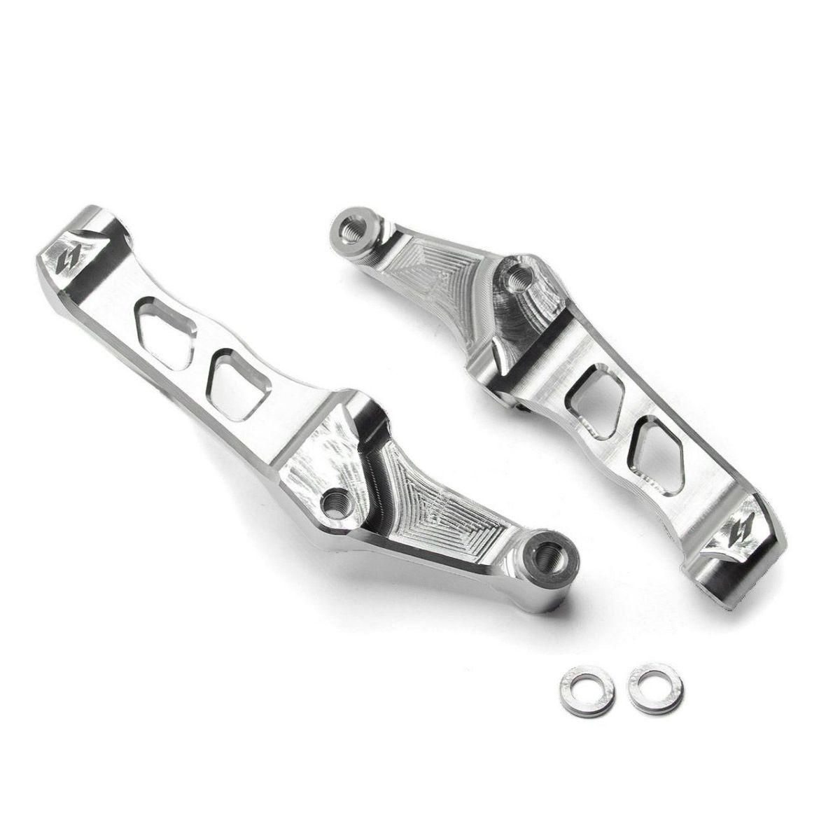 ハーレー用 ラジアルマウントキャリパーブラケット 108mmピッチ 左右セット (シルバー)