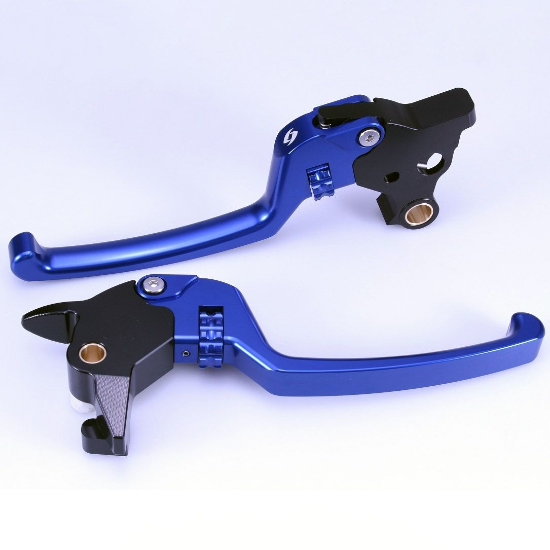 M8ソフテイル アルミ アジャスタブルレバーセット スタンダードタイプ (ブルー/ブルー)