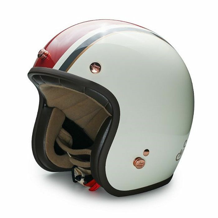 MODER MERLINシリーズ ジェットヘルメット ミルクホワイト/レッド feture
