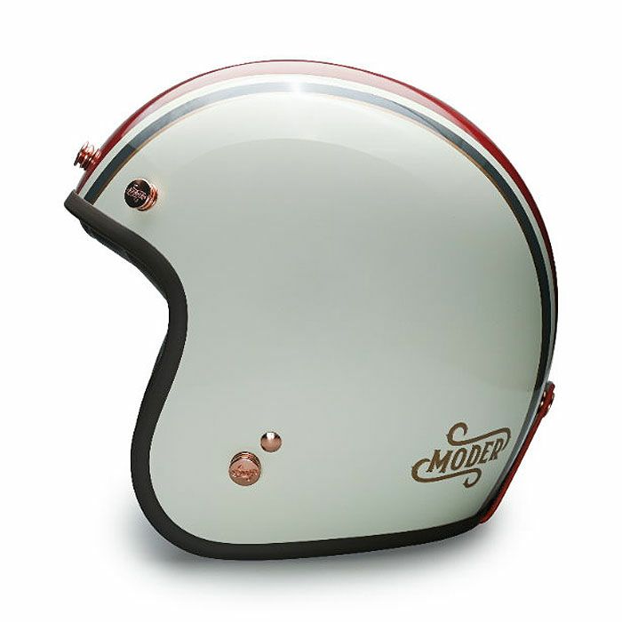 MODER MERLINシリーズ ジェットヘルメット ミルクホワイト/レッド feture 3