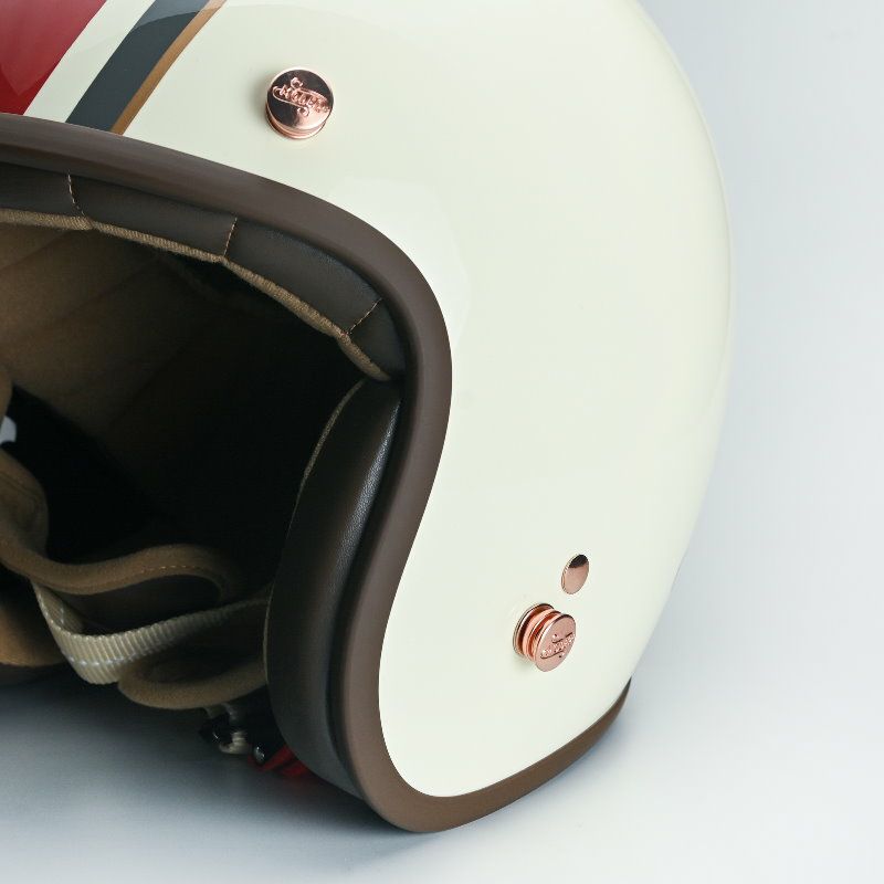 MODER MERLINシリーズ ジェットヘルメット ミルクホワイト/レッド feture 5
