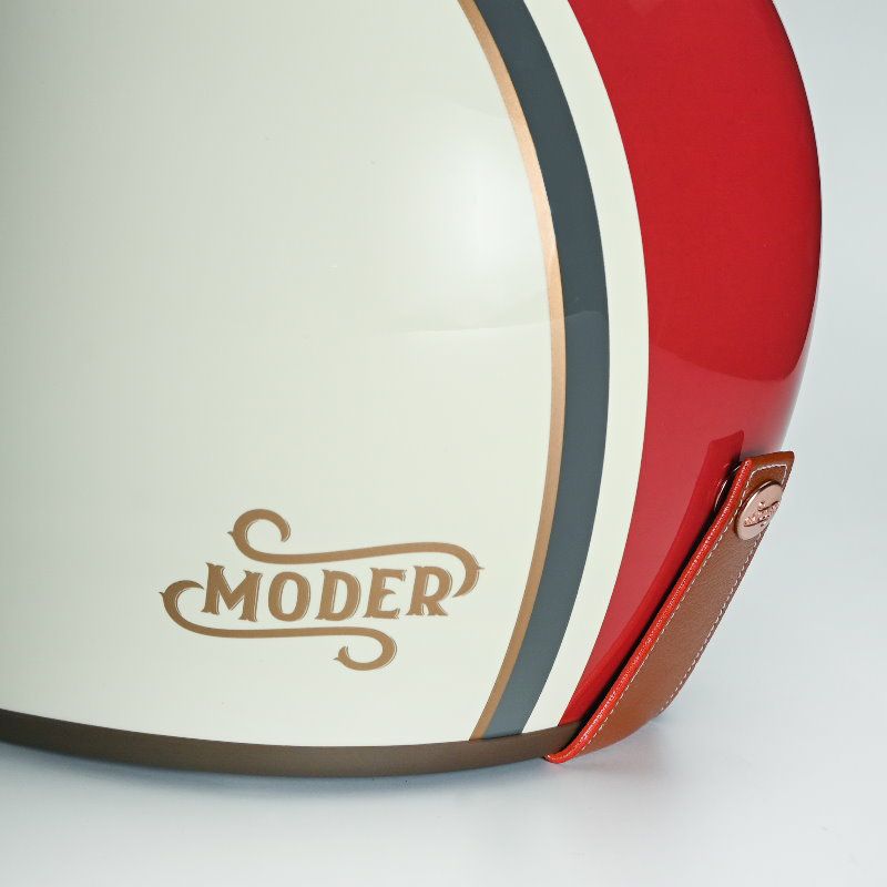 MODER MERLINシリーズ ジェットヘルメット ミルクホワイト/レッド feture 6