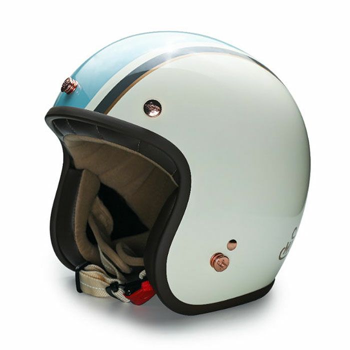 MODER MERLINシリーズ ジェットヘルメット ミルクホワイト/ブルー feture