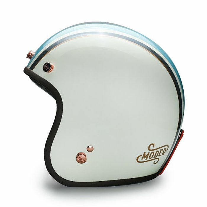 MODER MERLINシリーズ ジェットヘルメット ミルクホワイト/ブルー feture 3