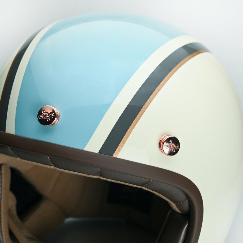 MODER MERLINシリーズ ジェットヘルメット ミルクホワイト/ブルー feture 4