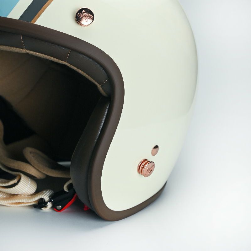 MODER MERLINシリーズ ジェットヘルメット ミルクホワイト/ブルー feture 5