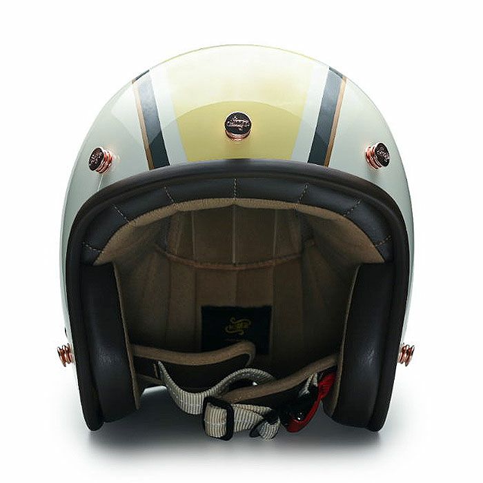 MODER MERLINシリーズ ジェットヘルメット ミルクホワイト/イエロー feture 2