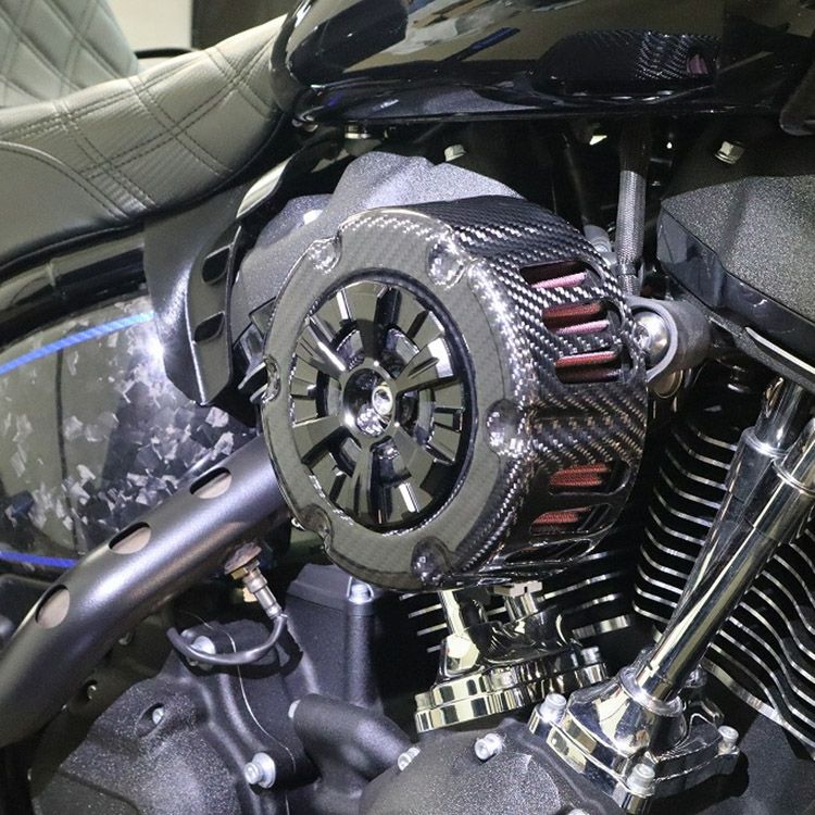 ステルスエアクリーナー用 ドライカーボン・カバー (綾織り/艶有り/ブラック)