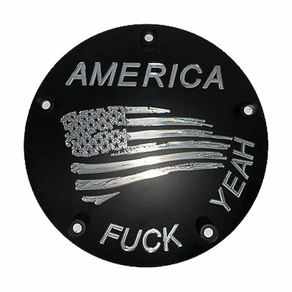 M8ツーリング F-YEAHデザイン ダービーカバー ブラック VICBAGGERS