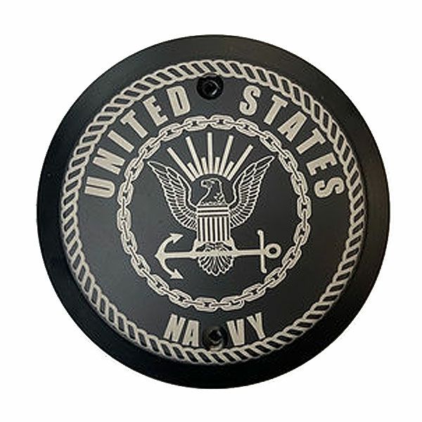 ハーレー ツインカム用 NAVY#1デザイン ダービーカバー フラットブラック VICBAGGERS