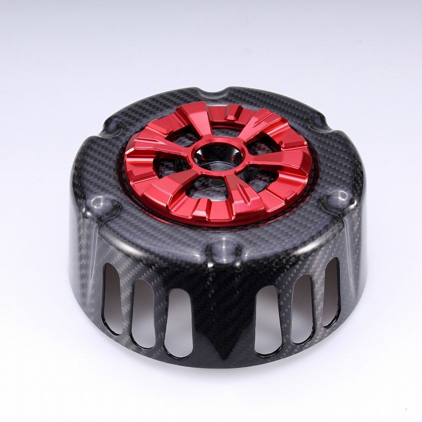 ステルスエアクリーナー用 ドライカーボン・カバー (綾織り/艶有り/レッド)1