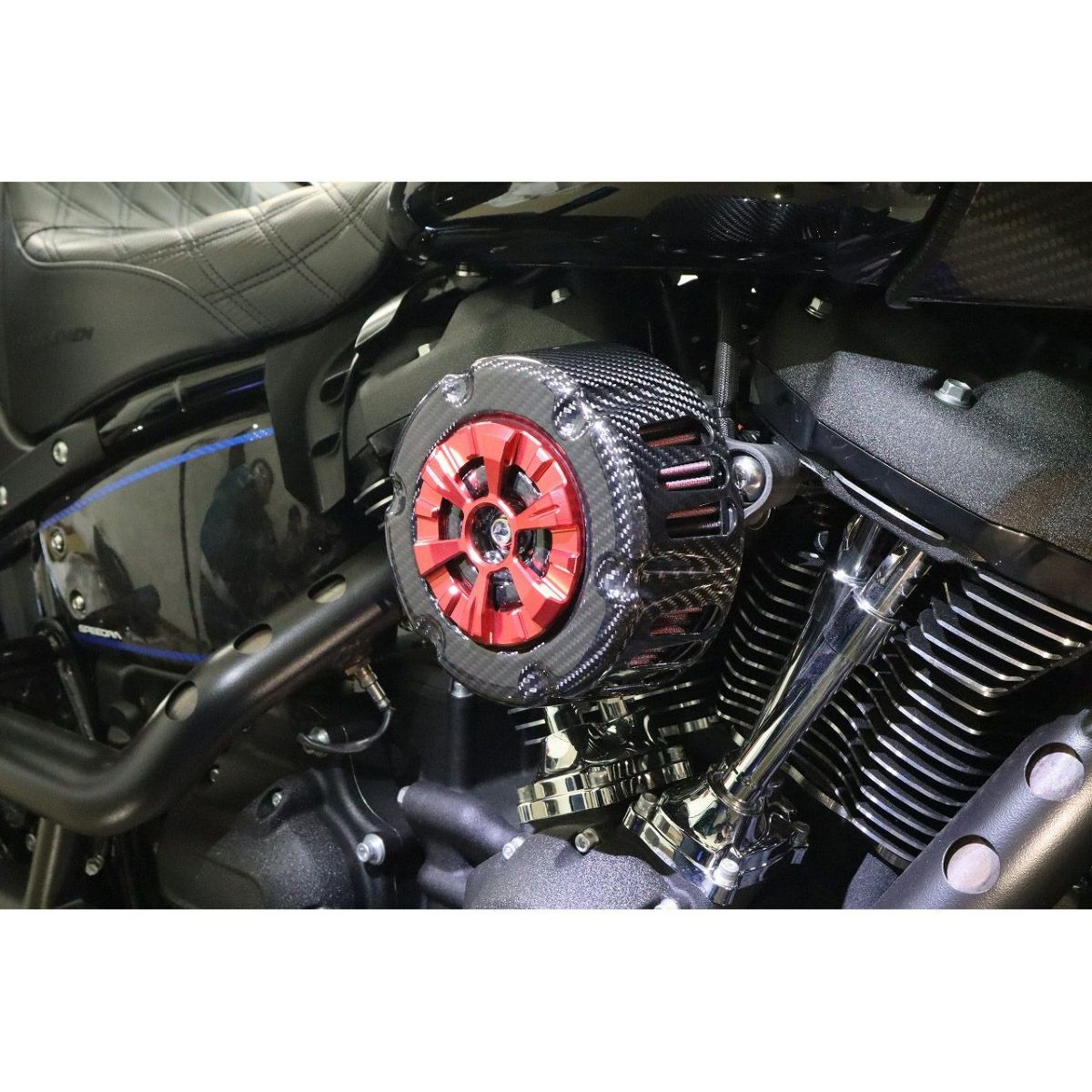 ステルスエアクリーナー用 ドライカーボン・カバー (綾織り/艶有り/レッド)3