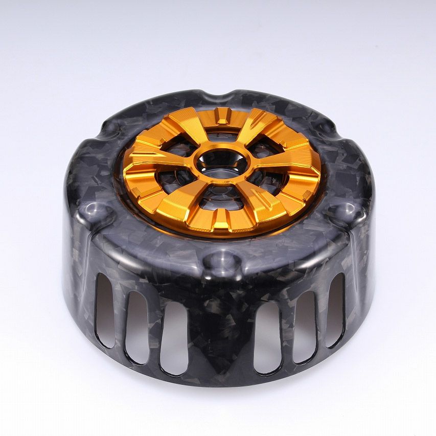 ステルスエアクリーナー用 ドライカーボン・カバー (フォージド/艶有り/ゴールド)1