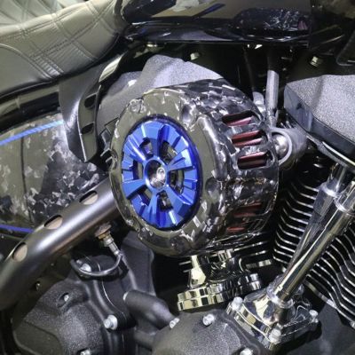 ステルスエアクリーナー用 ドライカーボン・カバー (フォージド/艶有り/ブルー) スピードラ