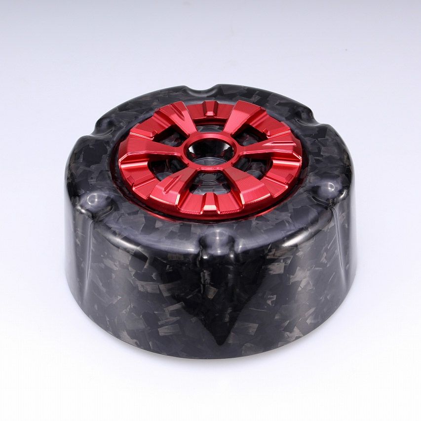ステルスエアクリーナー用 ドライカーボン・カバー (フォージド/艶有り/レッド)2