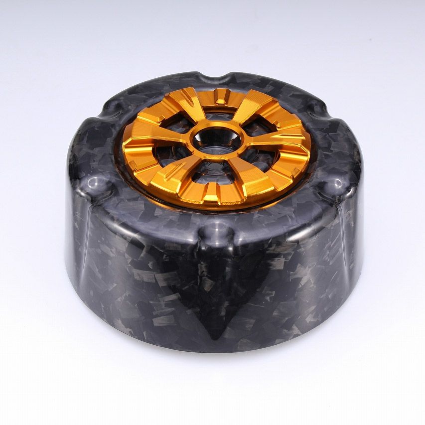 ステルスエアクリーナー用 ドライカーボン・カバー (フォージド/艶消し/ゴールド)1