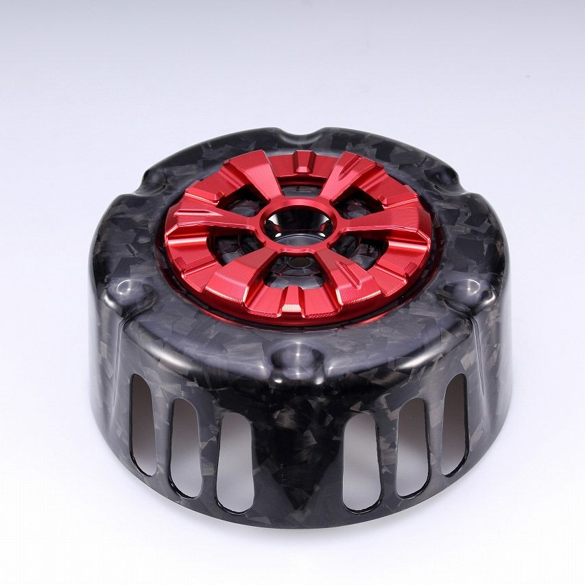 ステルスエアクリーナー用 ドライカーボン・カバー (フォージド/艶消し/レッド)