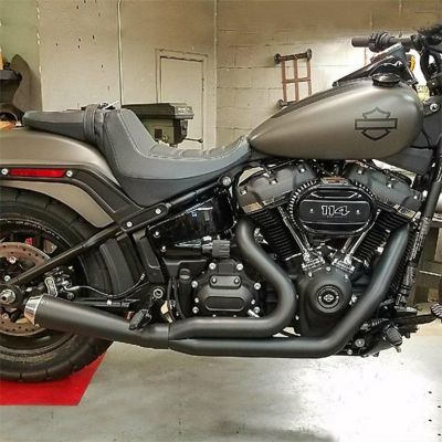 【SALE】2018～2024 M8ソフテイル アブエロキャット アップスウェプト 2-1エキゾーストマフラー (ブラック) D&Dエキゾースト