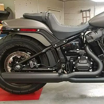 【SALE】M8 ブレイクアウト、ファットボーイ ファットキャット 2-1エキゾーストマフラー (ブラック) D&Dエキゾースト