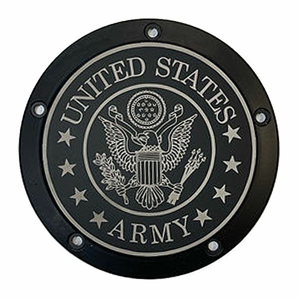 ハーレー ツインカム用 ARMY#1デザイン ダービーカバー フラットブラック VICBAGGERS