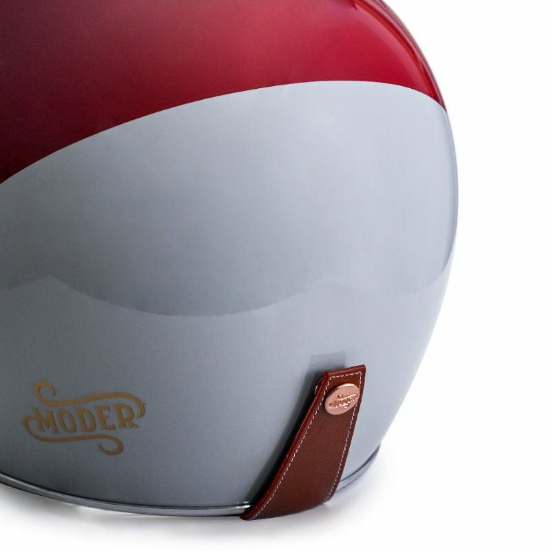 MODER ARONシリーズ ジェットヘルメット ビンテージレッド/グレー feture 6