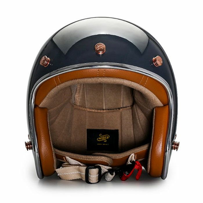 MODER ARONシリーズ ジェットヘルメット グラファイトブルー feture 2