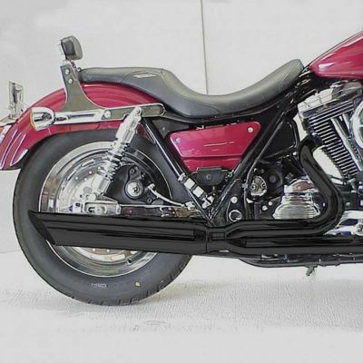 1989～2000 FXR ファットキャット 2-1エキゾーストマフラー (ブラック) D&Dエキゾースト