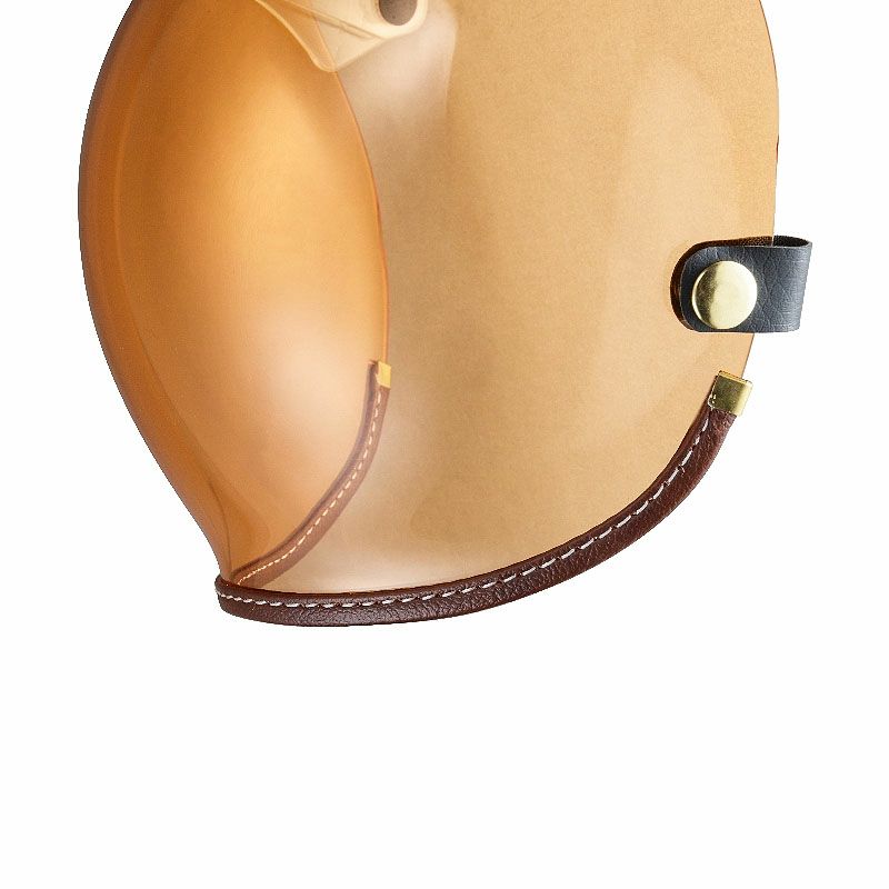 フリップアップ バブルシールド ブラウンレザートリム アンバースモーク feture 4