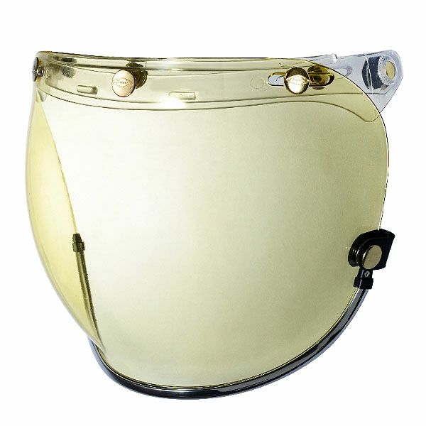 フリップアップ バブルシールド シルバートリム イエロースモーク feture