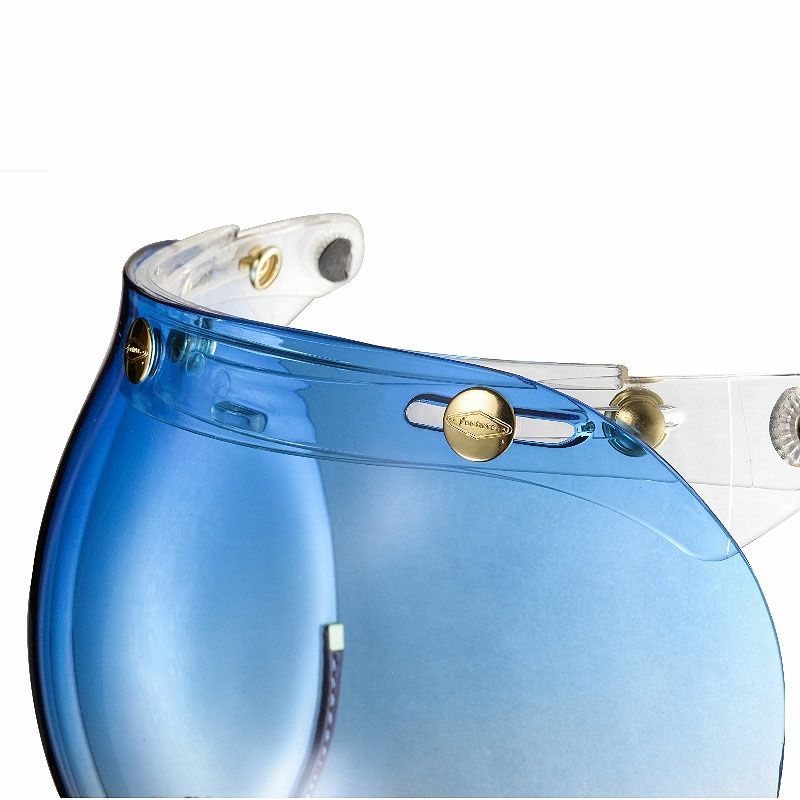 フリップアップ バブルシールド ブラウンレザートリム グラデーションブルースモーク feture 3