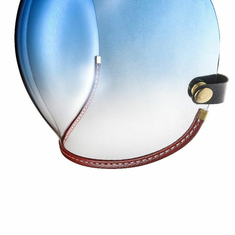 フリップアップ バブルシールド ブラウンレザートリム グラデーションブルースモーク feture 4