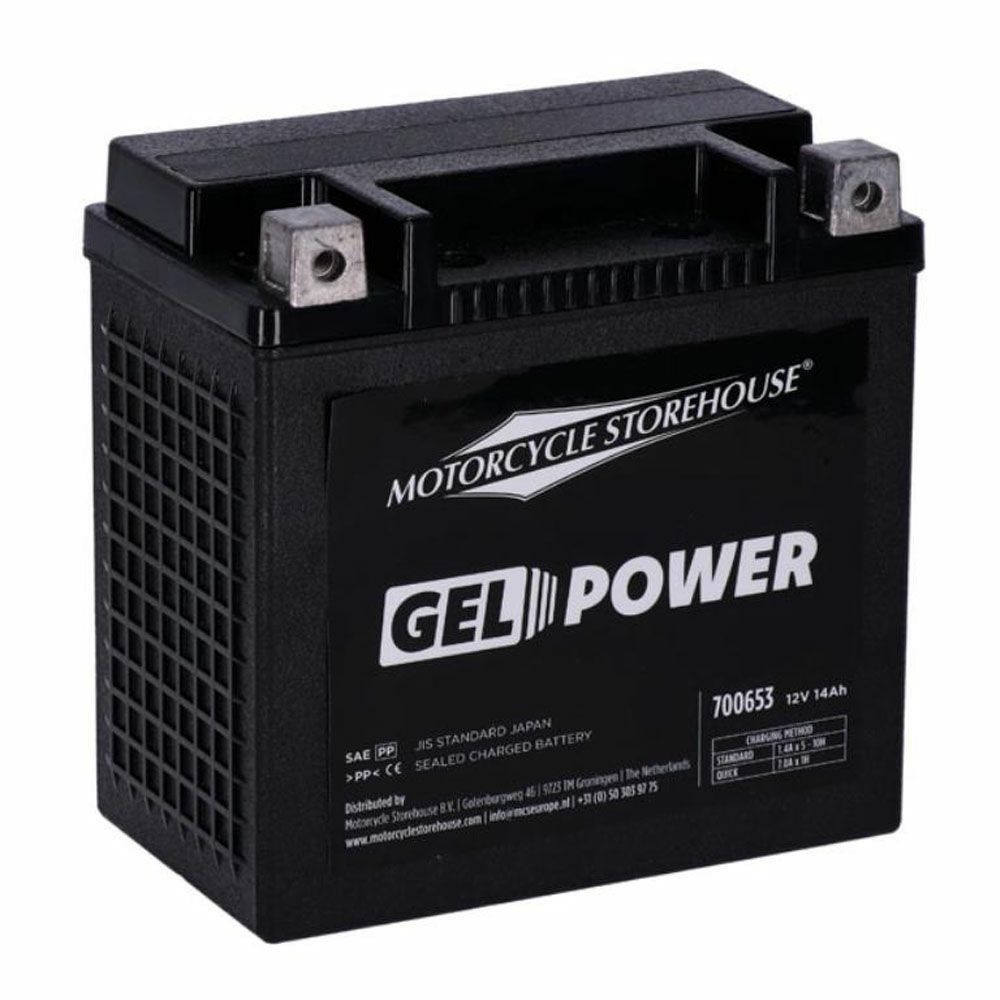  スポーツスター、スポーツスターS、パンアメリカ、ナイトスター、ストリート用 GELバッテリー 14Ah、260CCA MCS 