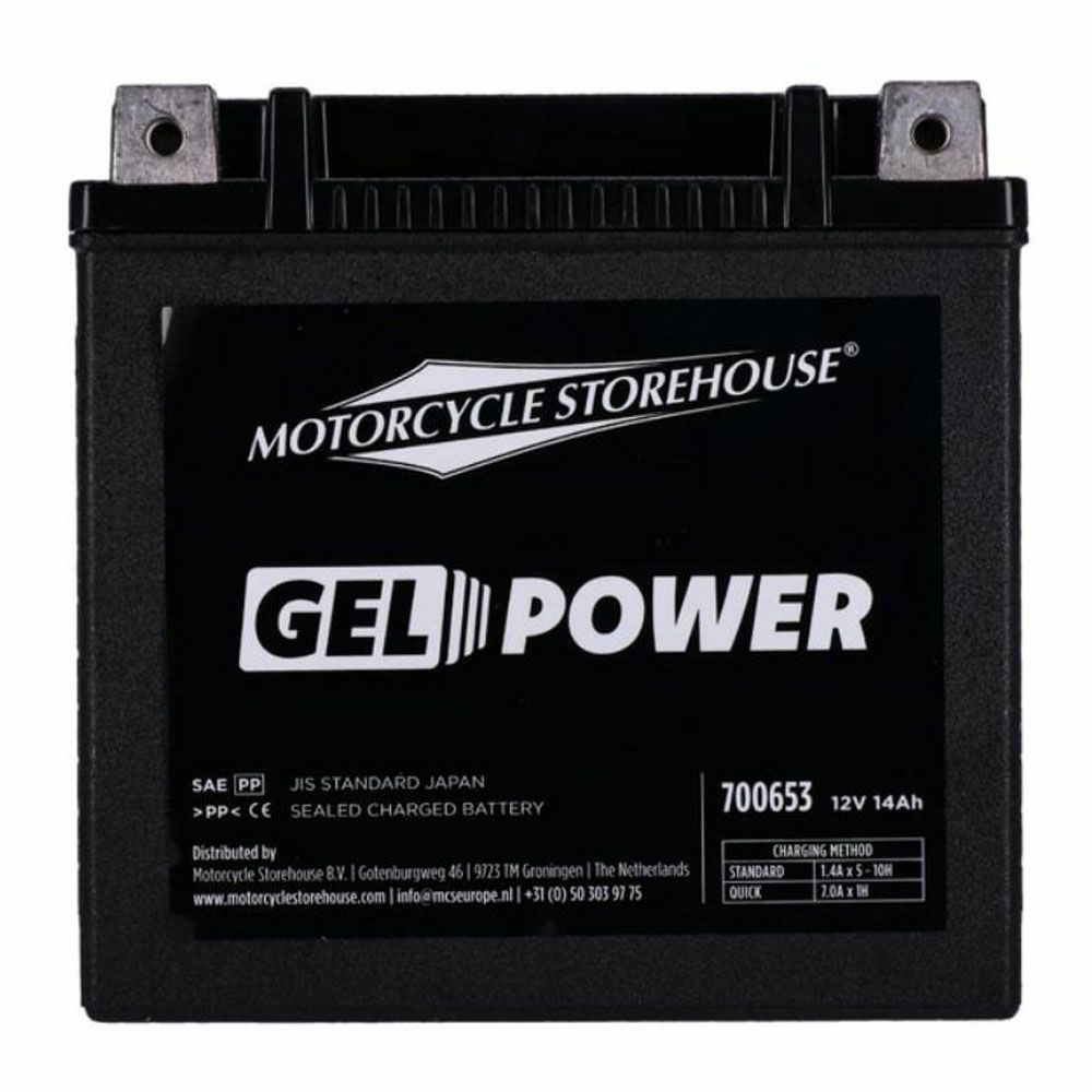  スポーツスター、スポーツスターS、パンアメリカ、ナイトスター、ストリート用 GELバッテリー 14Ah、260CCA MCS 