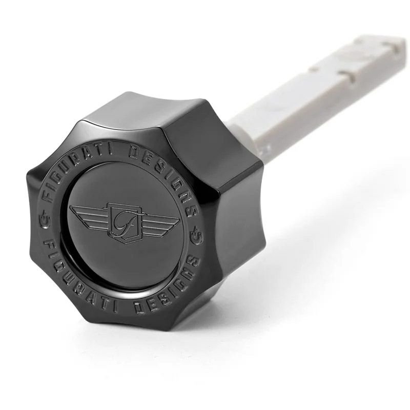 2007以降 ツーリング、ソフテイル、トライク マグネット付オイルディップスティック スムースデザイン (ブラック)