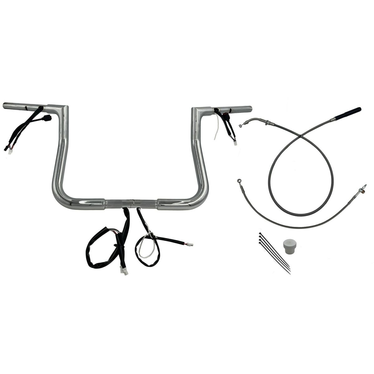 2024以降 ストリートグライド EZインストール 1-1/4インチ径フラットトップ・ハンドルバーキット 11インチ (クローム)