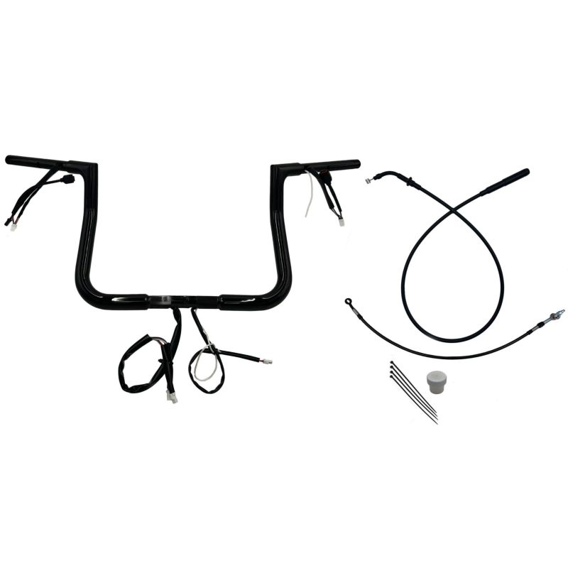 2024以降 ストリートグライド EZインストール 1-1/4インチ径フラットトップ・ハンドルバーキット 11インチ (グロスブラック)