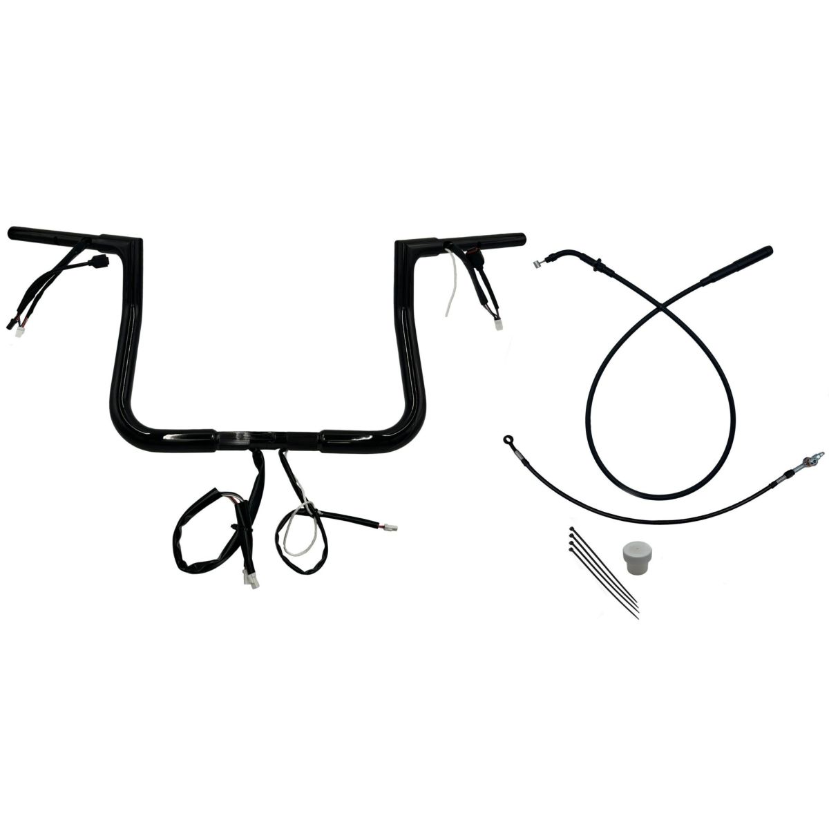 2024以降 ストリートグライド EZインストール 1-1/4インチ径フラットトップ・ハンドルバーキット 11インチ (グロスブラック)