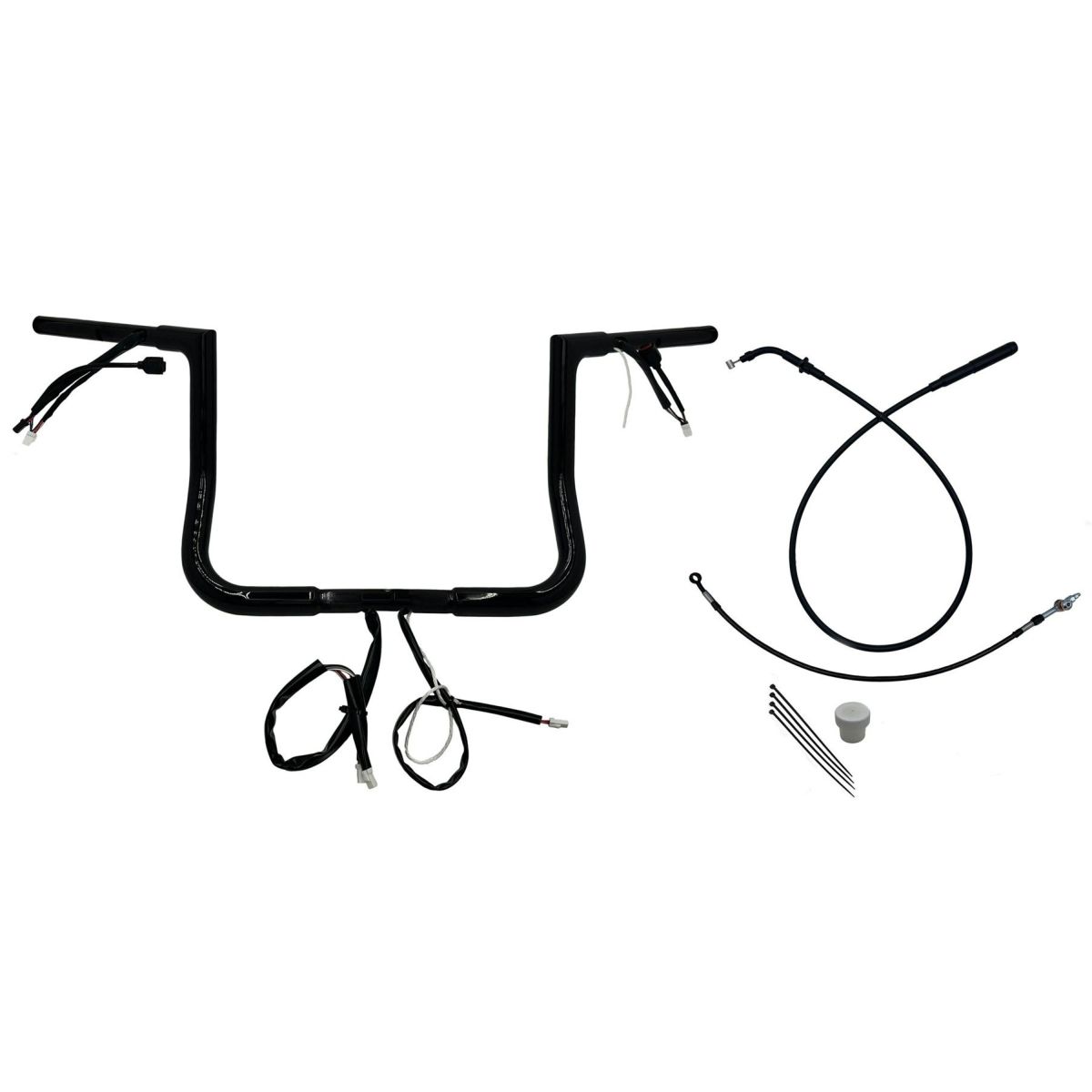 2024以降 ストリートグライド EZインストール 1-1/4インチ径フラットトップ・ハンドルバーキット 12インチ (グロスブラック)