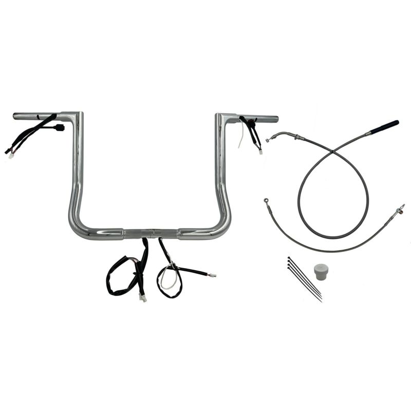  2024以降 ストリートグライド EZインストール 1-1/4インチ径フラットトップ・ハンドルバーキット 14インチ (クローム)