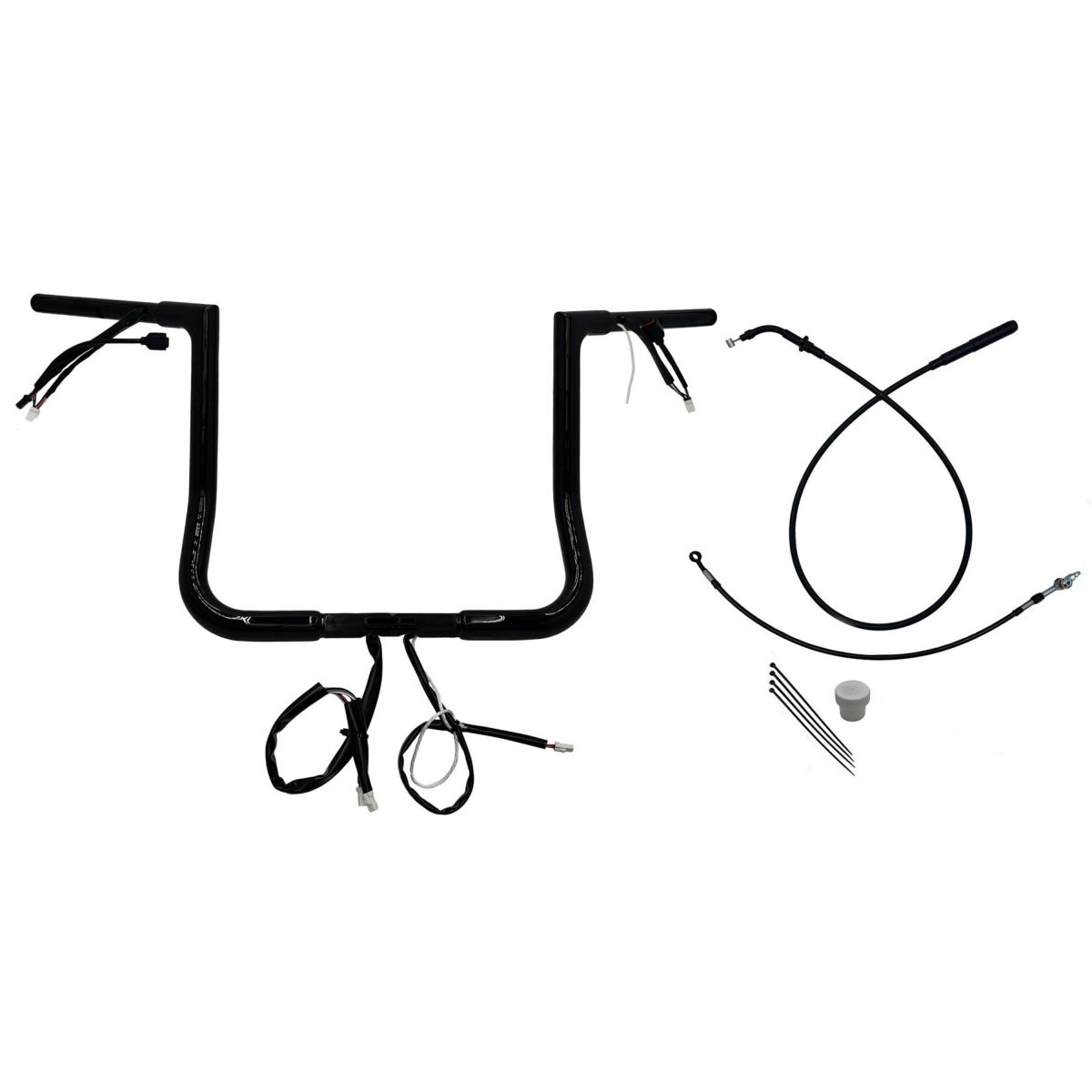 2024以降 ストリートグライド EZインストール 1-1/4インチ径フラットトップ・ハンドルバーキット 14インチ (グロスブラック)