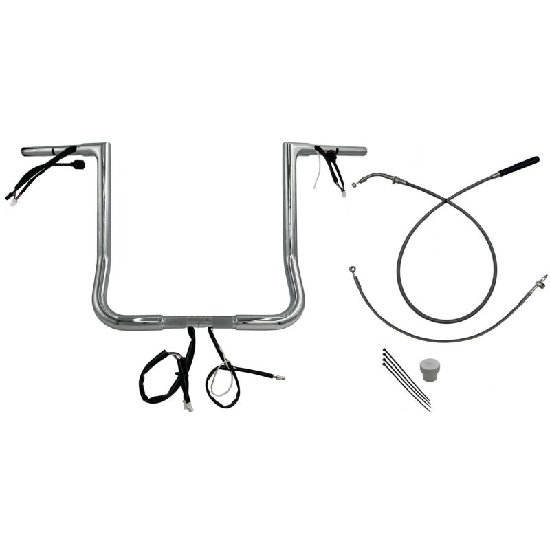 2024以降 ストリートグライド EZインストール 1-1/4インチ径フラットトップ・ハンドルバーキット 16インチ (クローム)