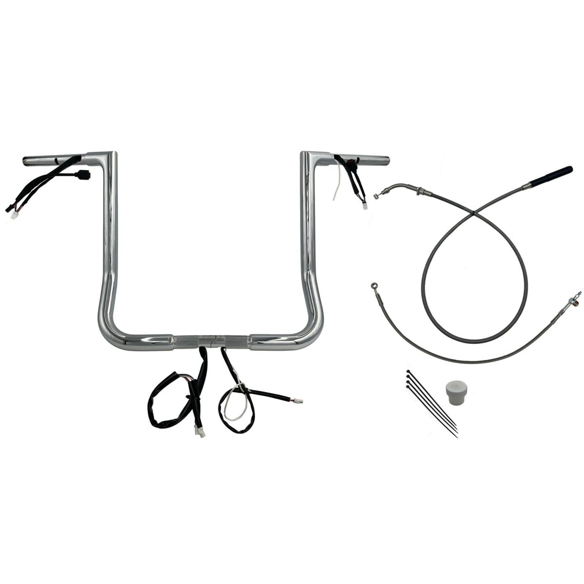 2024以降 ストリートグライド EZインストール 1-1/4インチ径フラットトップ・ハンドルバーキット 16インチ (クローム)