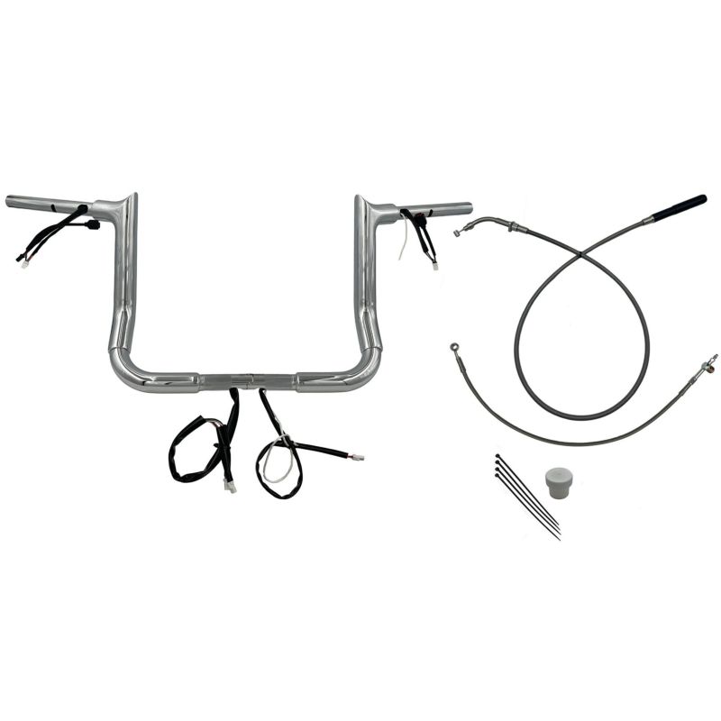 2024以降 ストリートグライド EZインストール 1-1/2インチ径ポインテッドトップ・ハンドルバーキット 12インチ (クローム)