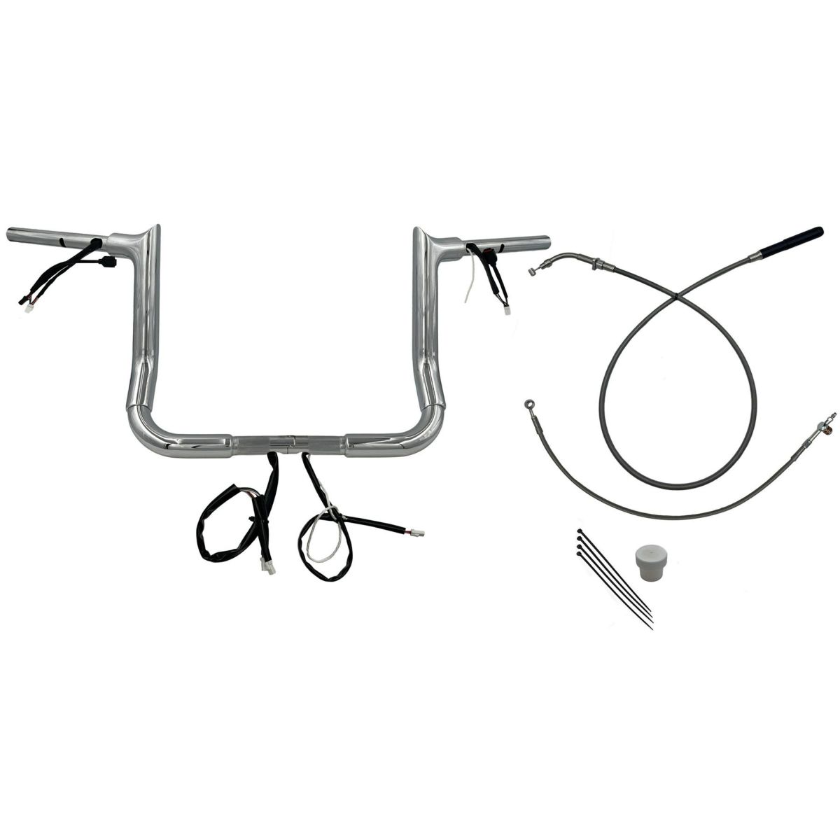 2024以降 ストリートグライド EZインストール 1-1/2インチ径ポインテッドトップ・ハンドルバーキット 12インチ (クローム)