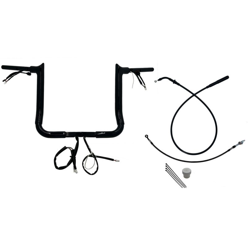 2024以降 ストリートグライド EZインストール 1-1/2インチ径ポインテッドトップ・ハンドルバーキット 14インチ (グロスブラック)