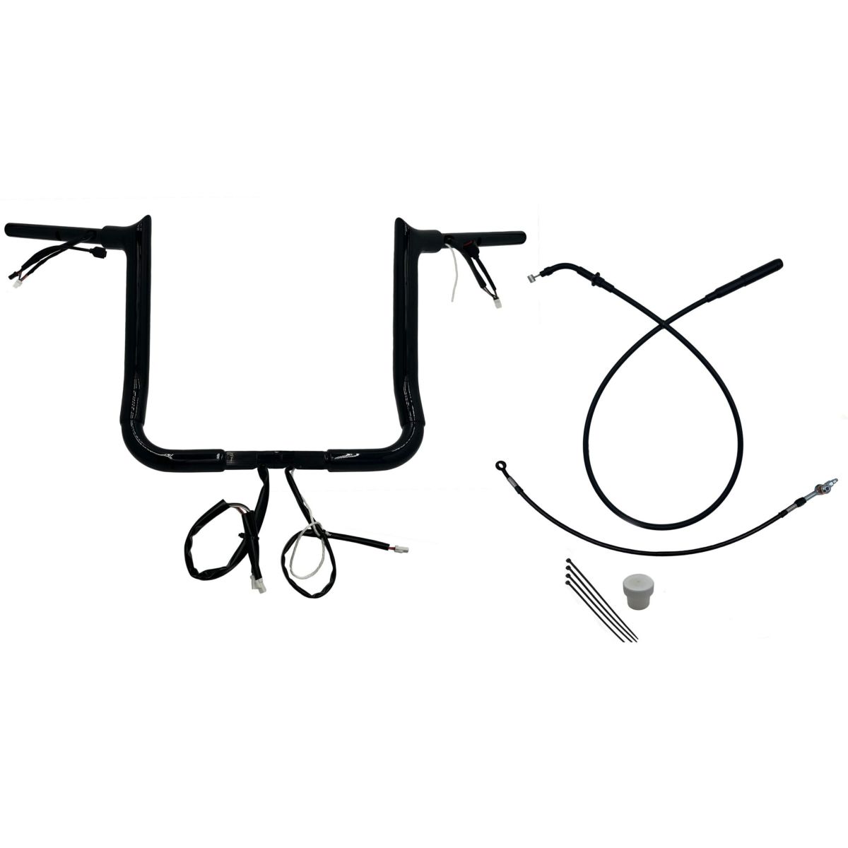 2024以降 ストリートグライド EZインストール 1-1/2インチ径ポインテッドトップ・ハンドルバーキット 14インチ (グロスブラック)