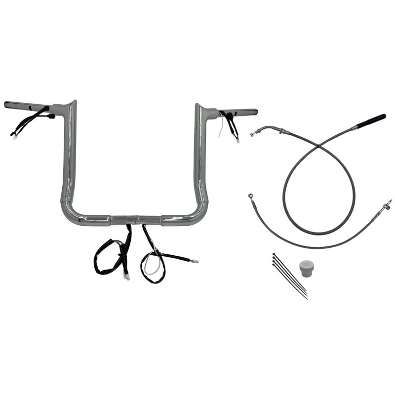 2024以降 ストリートグライド EZインストール 1-1/2インチ径ポインテッドトップ・ハンドルバーキット 14インチ (クローム)