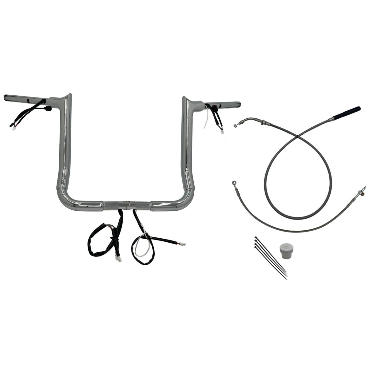 2024以降 ストリートグライド EZインストール 1-1/2インチ径ポインテッドトップ・ハンドルバーキット 14インチ (クローム)